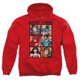 JUSTICE LEAGUE OF AMERICA : ROUGH PANELS ADULT PULL OVER HOODIE Red LG Cheap